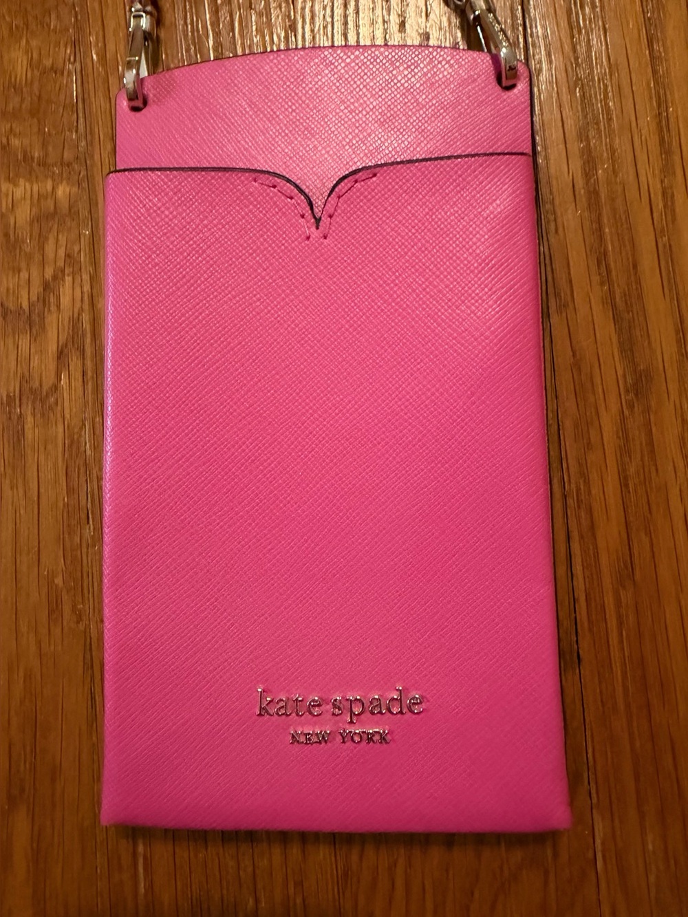 Kate Spade Bright Pink Saffiano Crossbody Phone Pouch With Card Pockets
